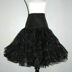 DRESSTELLS Black Rockabilly Petticoat Skirt Tutu